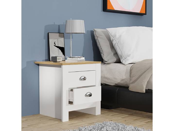 Table de chevet Balusa 45 x 48 x 40cm Blanc