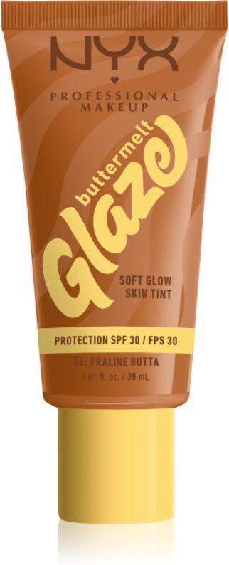 NYX Professional Makeup Buttermelt Glaze radiance tinted fluid SPF 30 shade 06 Praline Butta ml
