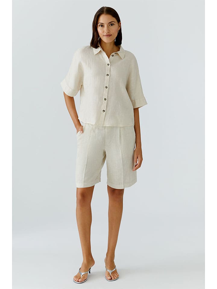 Oui Leinenbluse in Creme - 36