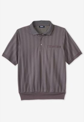Men's Big & Tall No Tuck Polo Shirt by KingSize in Steel (Size 8XL)
