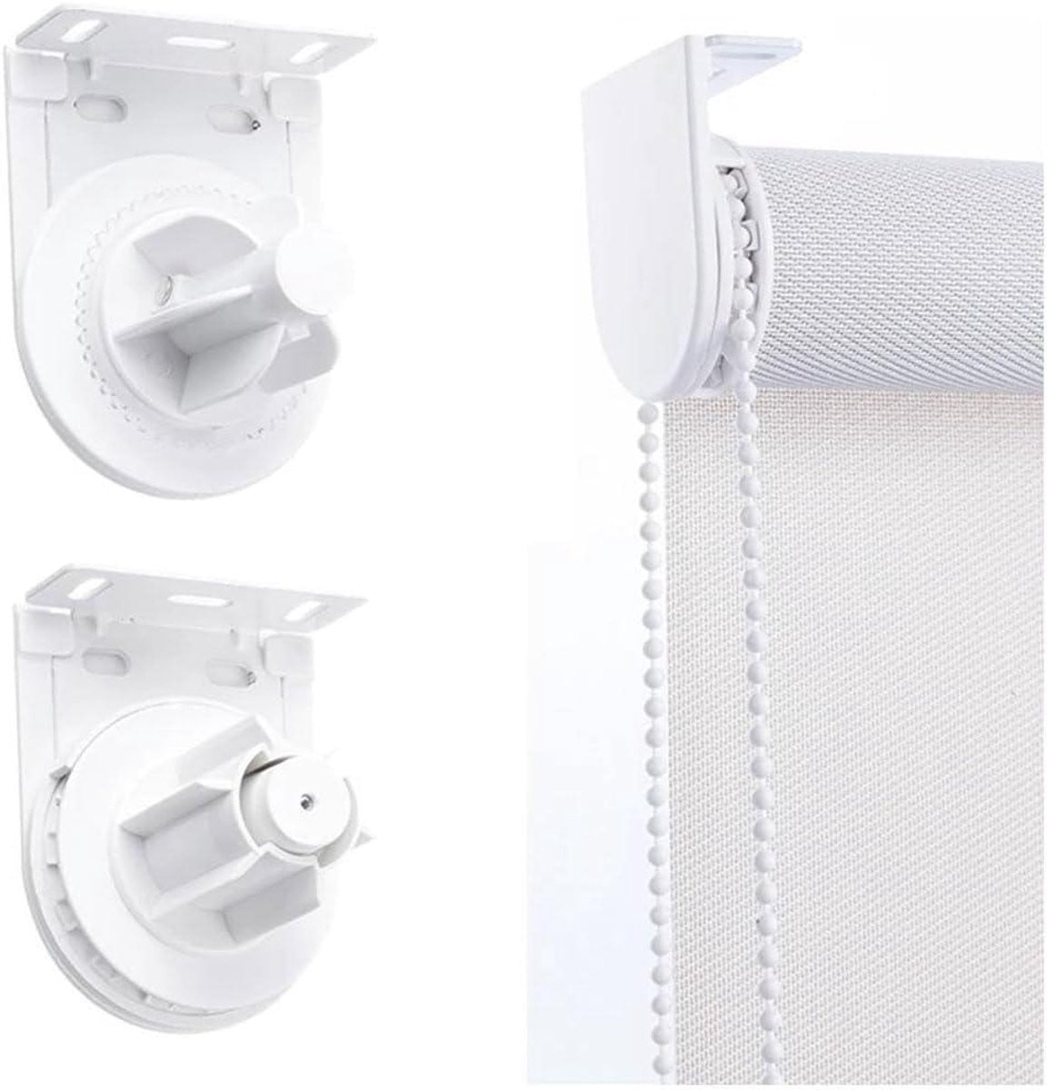 Rolgordijn Koppeling Set Reparatieset met Witte Metalen Beugels voor 28mm Buis Diameter