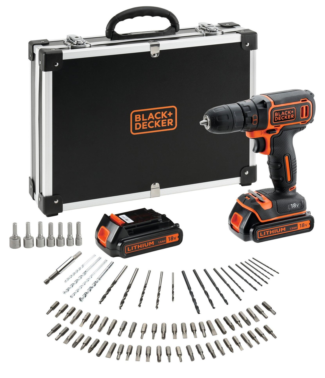 Black+Decker Accu boormachine 18V CDC18BAFC-QW Zwart