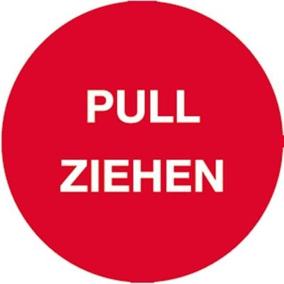Aufkleber Piktogramm Pull/Ziehen, Folie, Ø 50 mm