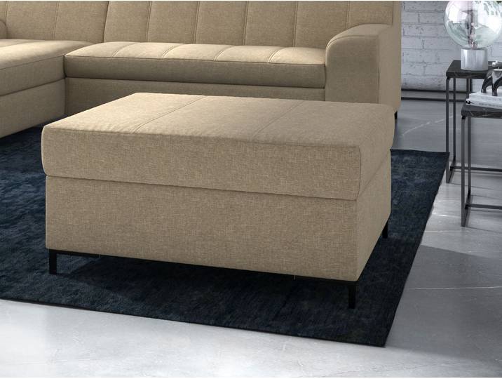Polsterhocker, Beige, 85x61 cm, 100% Polyester, Hocker, Klassisch & Modern, Inosign