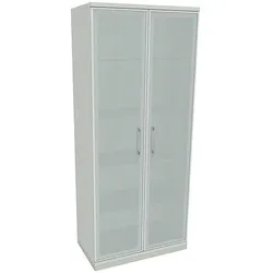 fm Büromöbel Aktenschrank »Oldenburg« 5 OH satinierte Acrylglastüren grau, 80x186.9x44.2 cm