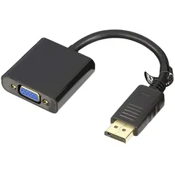 Deltaco DP-VGA7 Videokabel-Adapter 0,2 m DisplayPort VGA (D-Sub) Schwarz (DisplayPort), Video Adapter, Schwarz