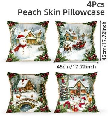 Lush Living Finds Christmas Ornament Pillow Case Set, Merry Christmas Cushion Cover, Home Decorations, Navidad Gifts, New Year Gifts 9
