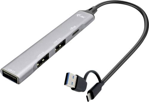 i-tec CAHUBMETALMINI4 USB-Hub 3+1 Port USB-A USB 3.2 Gen1 5 GBit/s Silber I-TEC USB-A/USB-C Metal HUB