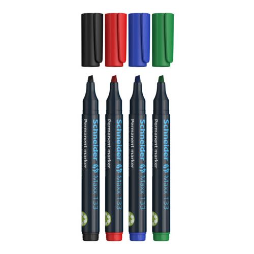 Schneider Maxx 133 Permanentmarker farbsortiert 1,0 - 4,0 mm, 4 St.