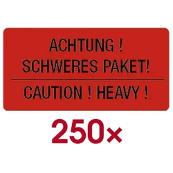 EICHNER Warnetiketten »Schweres Paket!« 250 Stück