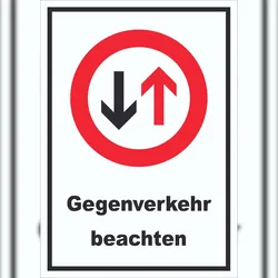 HB-Druck Schild Verkehrszeichen 208 Gegenverkehr A3 (297x420mm)