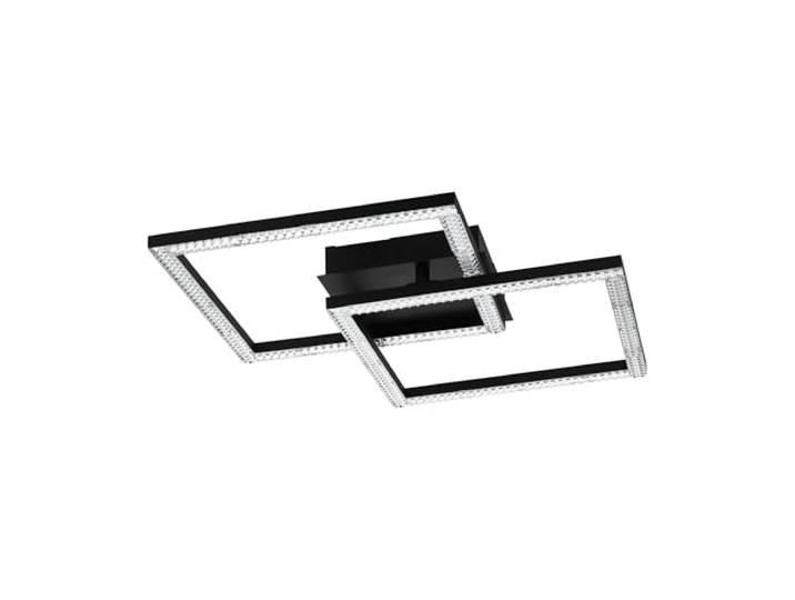 Eglo Plafonnier LED Lejias\, luminaire élégant en métal noir et plastique transparent\, lampe de plafond pour salon\, chambre à coucher et couloir\, blanc chaud