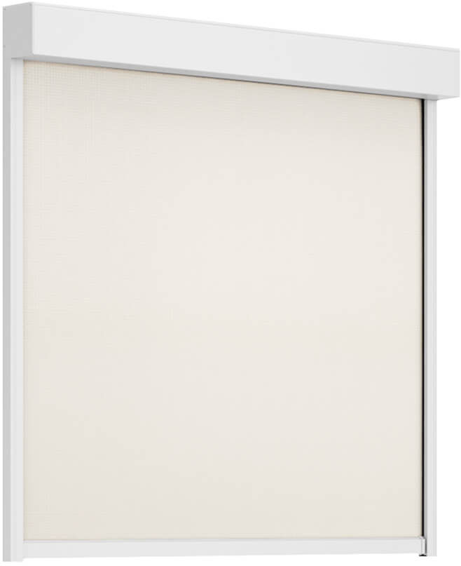 fenetre24.com Store enrouleur extérieur, rectangulaire 90°, blanc signalisation, 600 x 600 mm, Toile blanc, Sans commande, configurer sur mesure