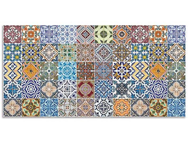 ARTland Spritzschutz Küchenrückwand aus Alu für Küche Herd Spüle 120x60 cm (BxH) mit Motiv Fliesenmuster Abstrakt Landhaus Fliesenoptik Orient Bunt T9OM