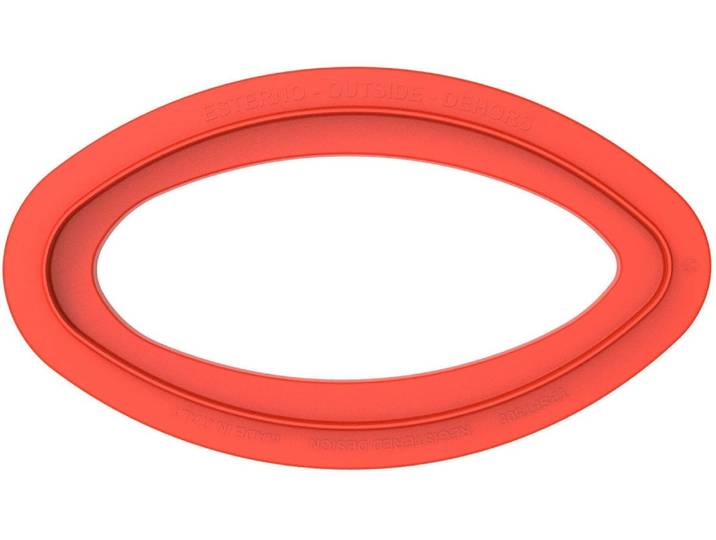 Backform Silikomart – Cacao 700 Silikon mit Ausstecher , grau, rot, B:9,9cm L:19,7cm T:7,6cm, Kunststoff, Silikon, Küchenformen, Backform