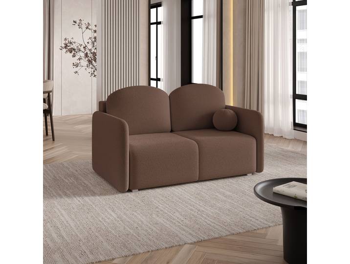 Masseno Sofa SUVI II mit Schlaffunktion und Bettkasten, Ausziehbares Bettsofa - Braun, QUELLE 25