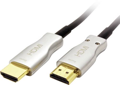 Value HDMI Anschlusskabel HDMI-A Stecker, HDMI-A Stecker 50.00 m Silber 14.99.3482 4K UHD, Geschirmt, Aktiv mit Signalverstärkung HDMI-Kabel