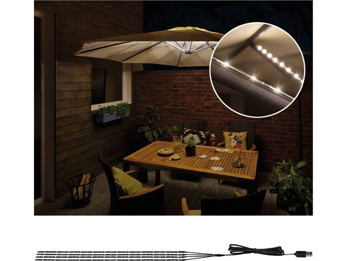 Paulmann USB LED Stripe Parasol-Light Schirmbeleuchtung Basisset 4x40cm