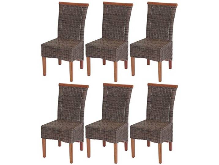 Mendler 6er-Set Esszimmerstuhl Savona, Rattan - ohne Sitzkissen Stuhl, Küchenstuhl