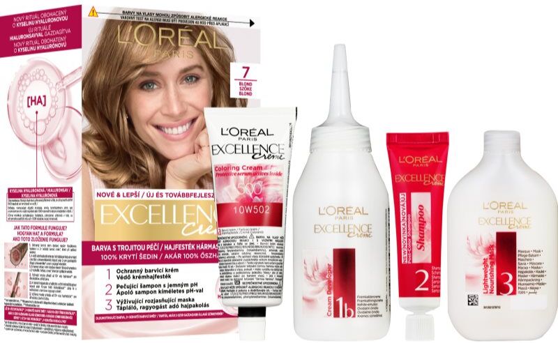 L’Oréal Paris Excellence Creme coloration cheveux teinte 7 1 pcs