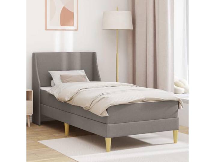 Bettgestell mit Matratze 2 Stk. 100% Polyester mit Abnehmbarem Bezug Stauraum unter dem Bett, konische Beine, Taschenfederkernmatratze, strapazierfähig, einfache Montage
