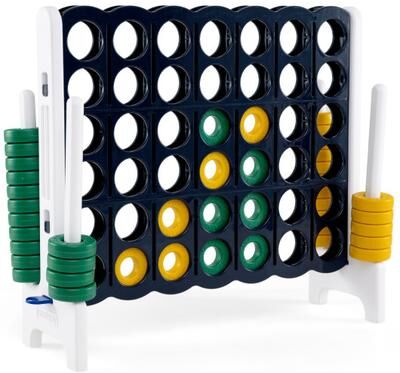 Costway Jumbo 4-to-Score Game Set for Kids and Adults 3.5FT Tall by 4FT Wide Oversized Family Fun Game-Black