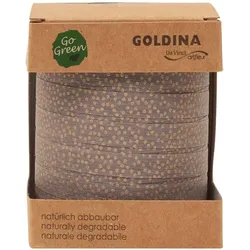 Geschenkband/Ringelband biologisch abbaubar 100 Meter "Glimmer Dots" - silber