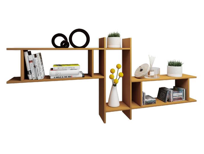 Wandregal VCM Holz Wandregal Wandboard Hängeregal Board SirolaXL , braun (buche), B:188cm T:20cm, Regale, Wandregal