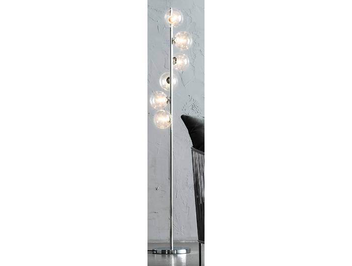 Lampadaire Scala Balls 29 x 161 x 29cm Argenté/Argenté Pied de lampe : Acier poli, Barre : Acier chromé, abat-jour : Verre enduit G9