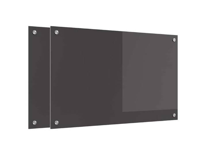 Dosseret en verre trempé - - Gris foncé - 80x50 cm - Verre trempé - Thermorésistant - Épaisseur 6 mm