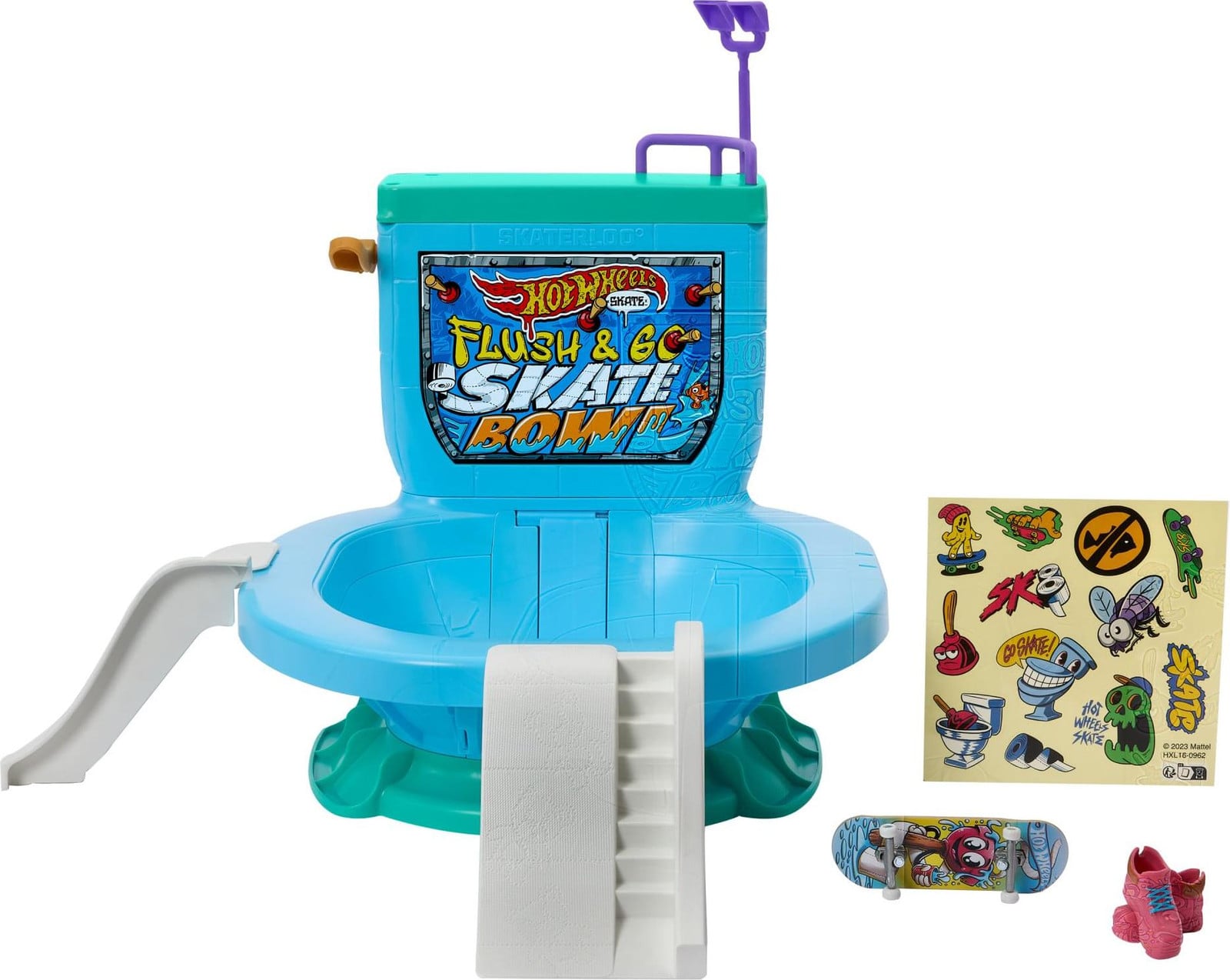 Hot Wheels Skate Flush the Wheel: Let's Go! HXL16 Fingerboard Set