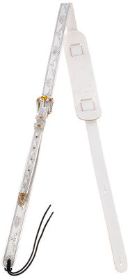 Gretsch Leather Tooled Retro Strap WH Smooth White Stain