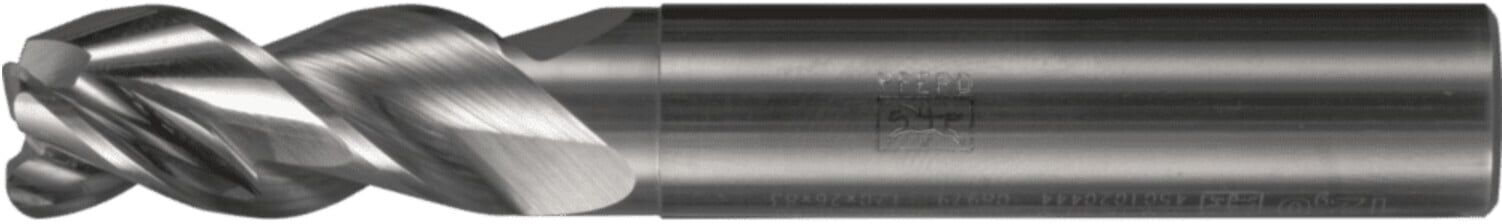 PFERD TOOLS VHM-Fräser Ø6mm, 3 Schneiden, 2xDC, Radius 0,5mm, unbeschichtet, Schaft HA, Performance Aluminium (23000428)