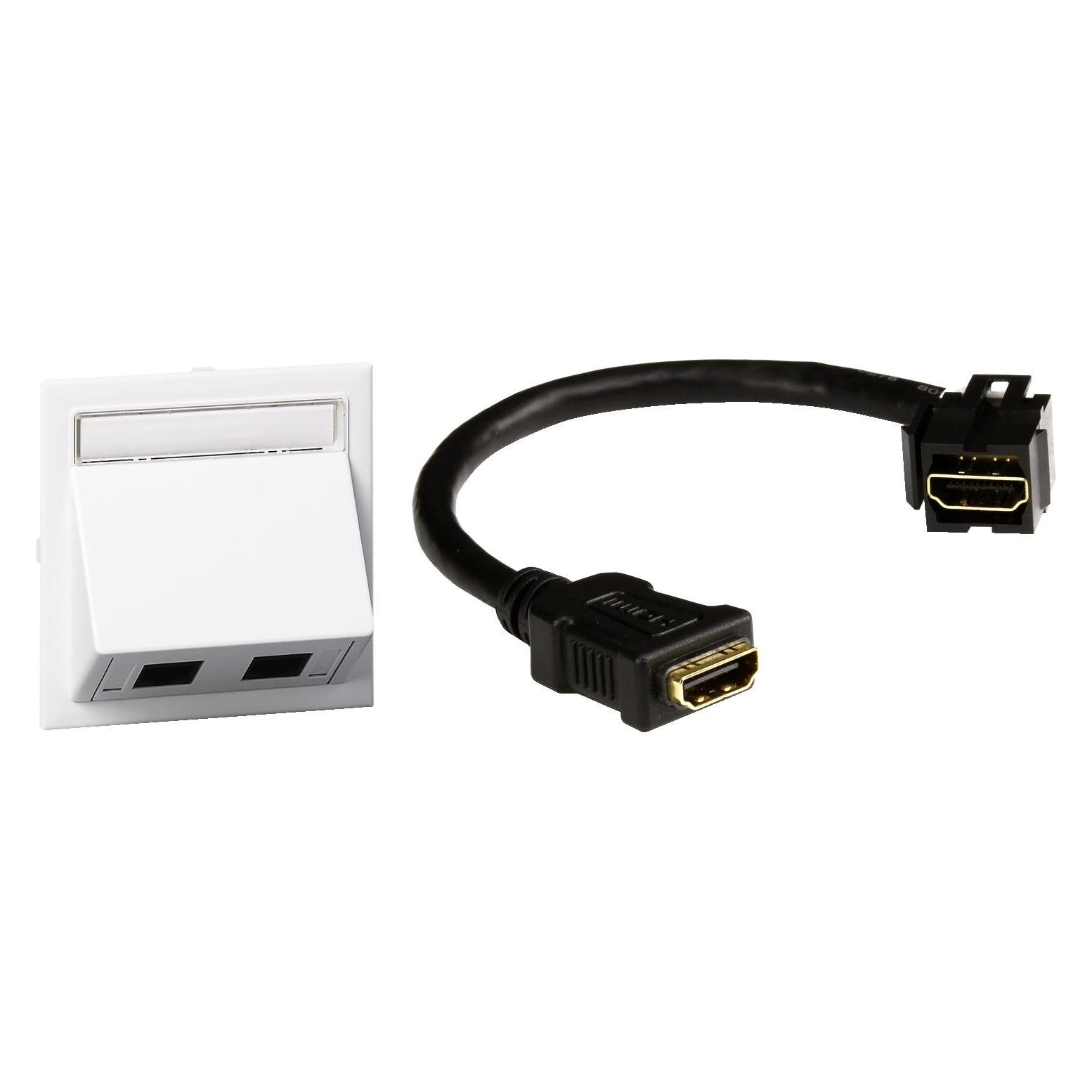 Schneider Electric Multimedia Kit HDMI Kabel und Abdeckung schräg ws RAL 9016 Typ: CYB-KIT HDMI INS60510 (Kabelkanal, 5 cm) (INS60510)