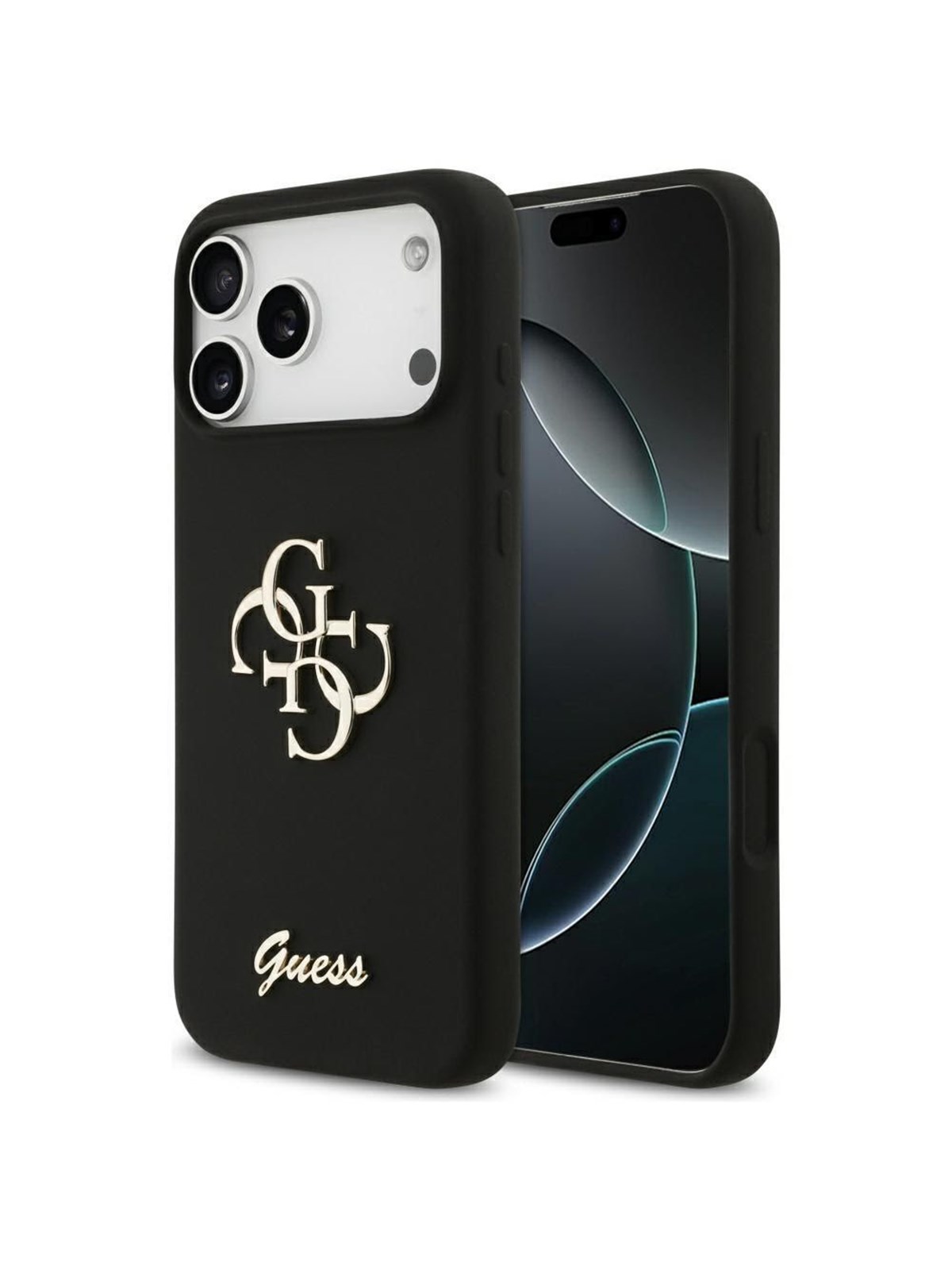 GUESS Silicone Big 4G Script Case for iPhone 17 Pro Max - Black