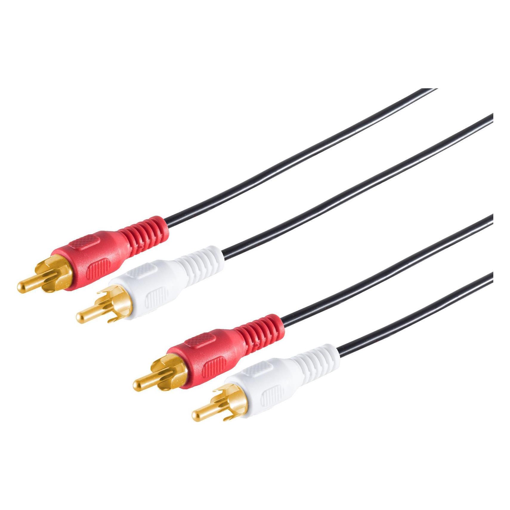 Shiverpeaks S/CONN maximum connectivity Cinch Audio-Kabel-2 Cinchstecker auf 2 Cinchstecker, vergoldet, 2,5m (2.50 m, Cinch Kabel) (40504)