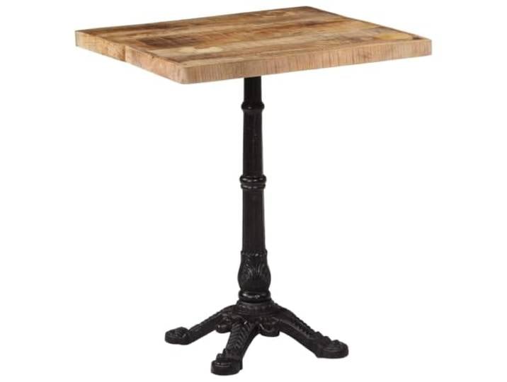 HEFZGDB Bistrotisch 60x60x77 cm aus rauem Mangoholz mit Gusseisen Tischbein robuster Stehtisch für Terrasse und Wohnbereich