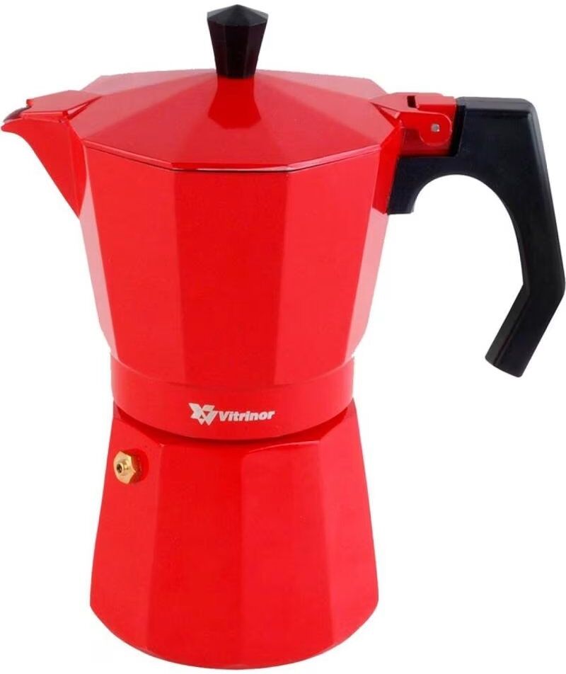 Cafetera Italiana Vitrinor De Aluminio Rojo Talla Única Unisex