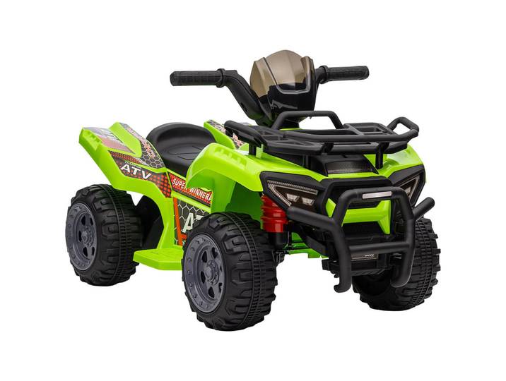 Homcom Mini Elektro-Quad Kinder Elektro ATV Kinderwagen Kinderauto Grün, Metall, 42x45x70 cm, Spielzeug, Kinderfahrzeuge