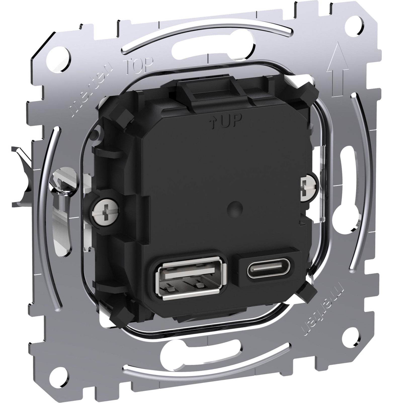 Merten Laadstation voor voertuigen Model MEG43660120 met USB Type A+C en 100W Voeding