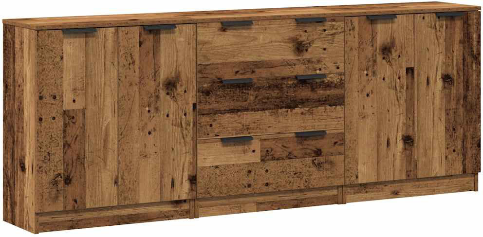 Alpen Home Castres 180cm Sideboard Old Wood 70cm H X 180cm W X 30cm D