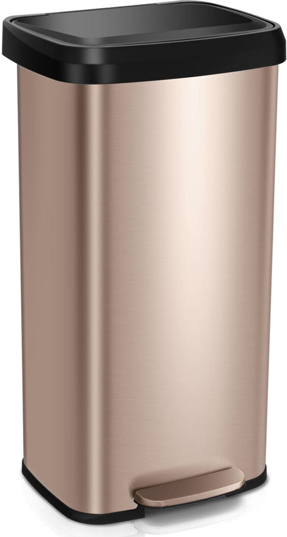 Rebrilliant 68L Recycling Pedal Bin Stainless Steel Kitchen Bin With Soft Close Lid Handle Gold