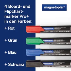 magnetoplan Boardmarker-Set 4farbig abwischbar blau/grün/rot/schwarz