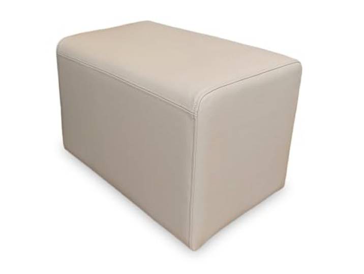 Quattro Meble Beige Toledo Echtleder Hocker Sitzhocker Rindsleder Sitzwürfel Fußhocker Polsterhocker Echt Leder Puff (80 x 40 x H-40 cm)