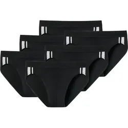 SCHIESSER Herren Slip 6er Pack - Rio Slip 95/5, Cotton Stretch, Seitenstreifen Schwarz / S
