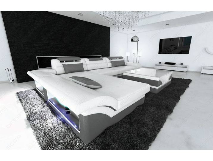 Mini Couch Monza Eleganz L-Form in Leder