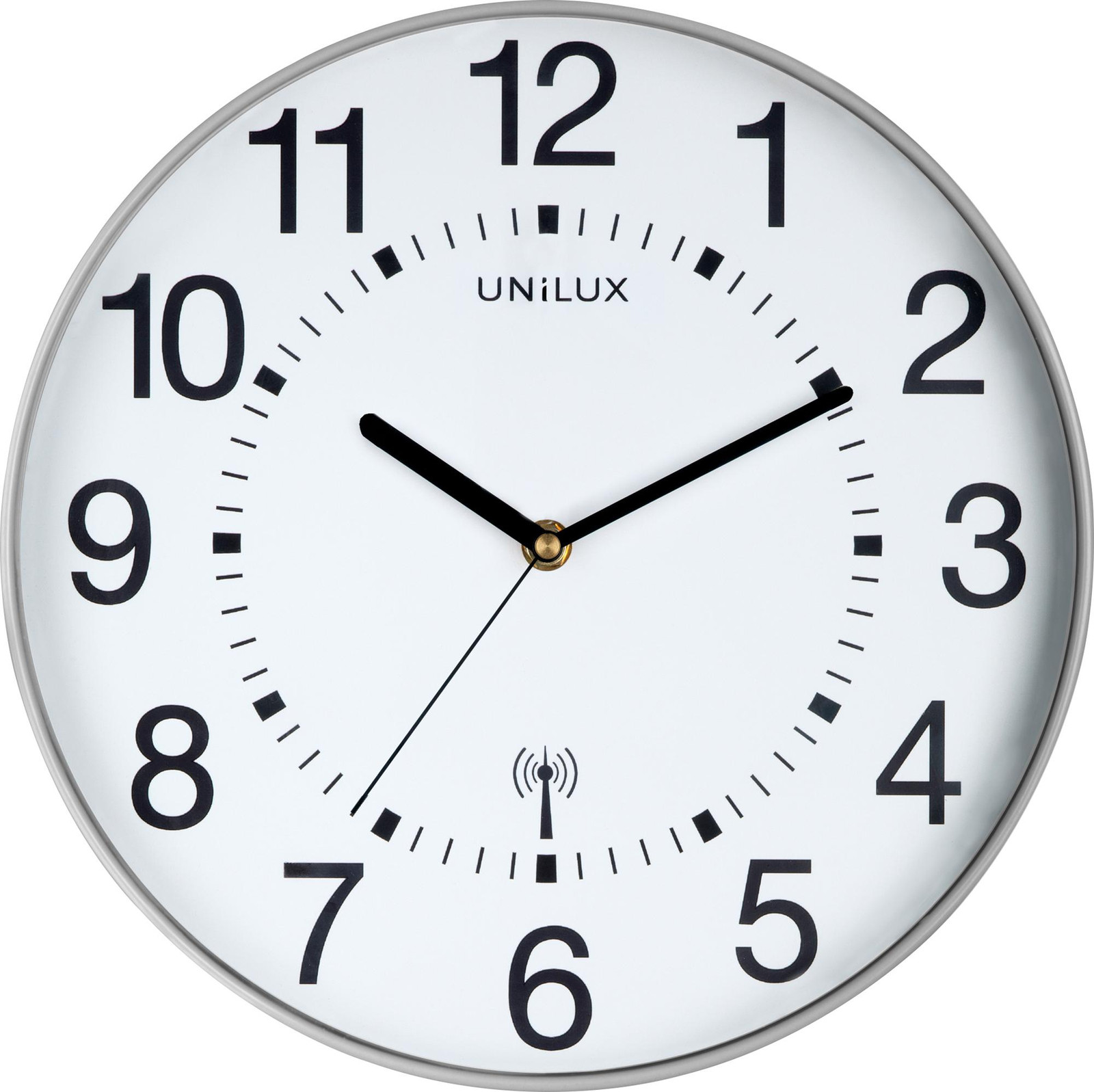 UNiLUX Wandklok WAVE Metaalgrijs Ø 30 cm Radio-gestuurd