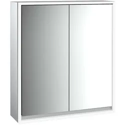 emco loft Lichtspiegelschrank, 600mm, Aufputzmodell, aluminium/spiegel, 979805104, Ausführung: 2 Türen