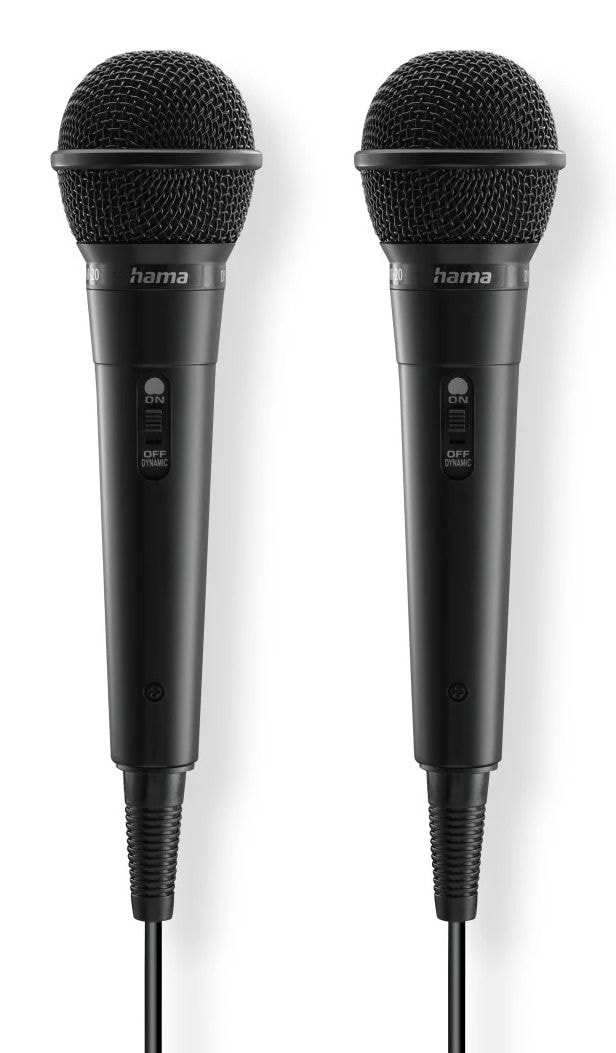 Hama kabelgebunden 046002 Karaoke Kabelgebunden Karaoke-Mikrofon 3,5 mm (1/8") Schwarz (Schwarz) 00046002