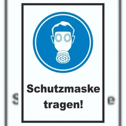 HB-Druck Schutzmaske tragen Schild  A2 (420x594mm)